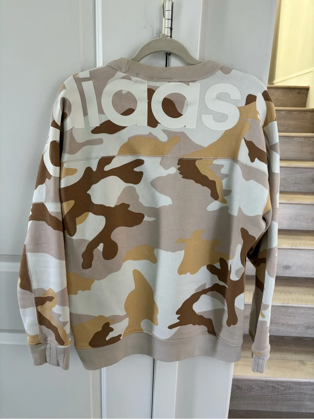 ADIDAS Brown and Tan Camouflage Sweatshirt